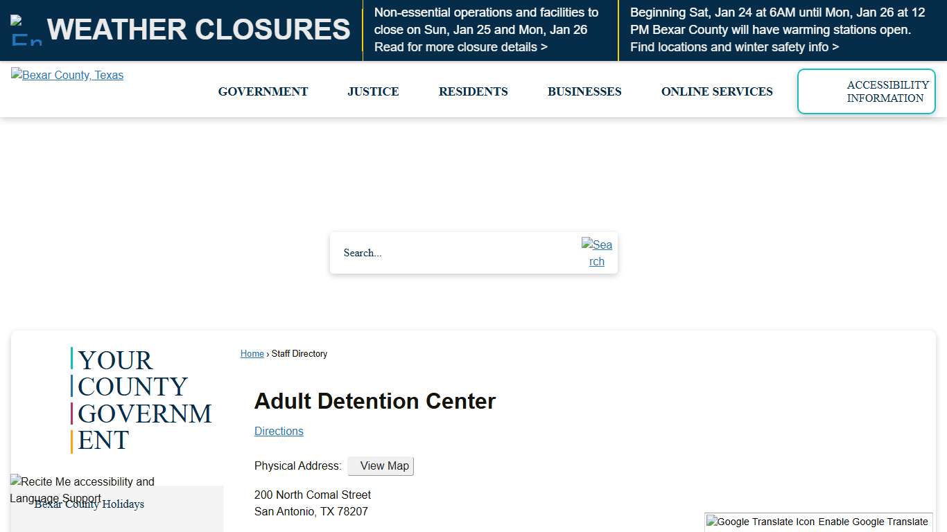 Staff Directory • Adult Detention Center